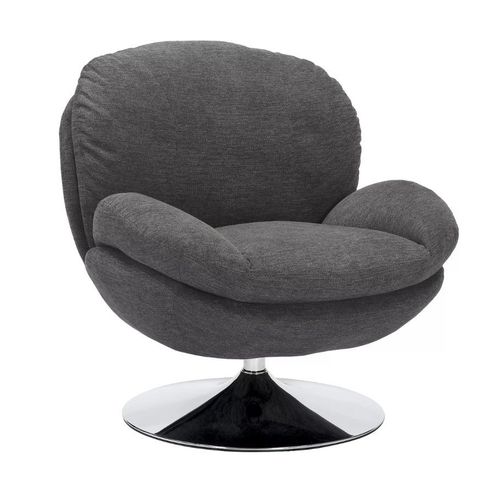 Fauteuil Pivotant Vintage, Tissu Gris Foncé Noche