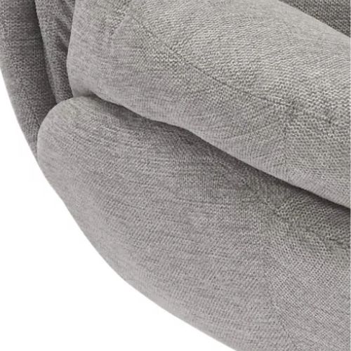 Fauteuil Pivotant Tissu Gris Clair, Pied Rond Métal Chromé Noche