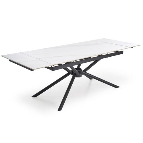 Table à Manger Extensible 160 / 220 Cm Aspect Marbre Blanc Viktor
