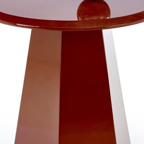 Bout De Canapé Design Bordeaux Laqué Avec Plateau Rond 50 Cm Kimi