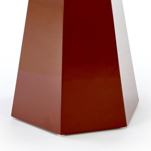 Bout De Canapé Design Bordeaux Laqué Avec Plateau Rond 50 Cm Kimi