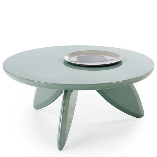 Table Basse Ronde 80 Cm Laquée Bleu Clair Angelina