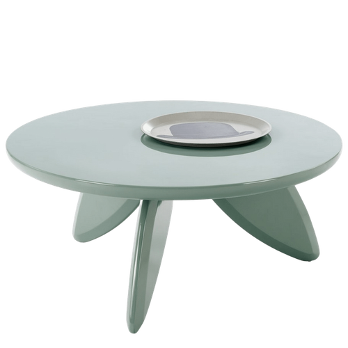 Table Basse Ronde 80 Cm Laquée Bleu Clair Angelina