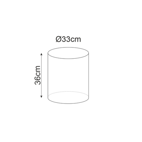 Pouf Rond En Velours 33 X 36 Cm Beige Clair Delta