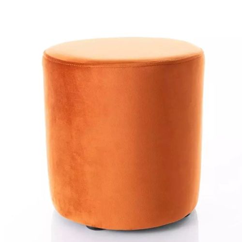 Pouf Rond En Velours 33 X 36 Cm Cannelle Delta