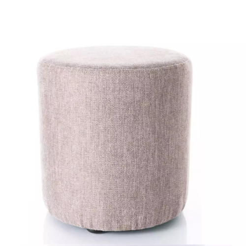 Pouf Rond En Tissu 38 X 42 Cms Beige Vadia