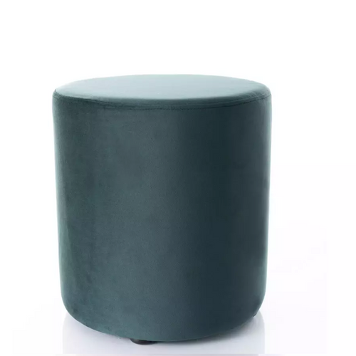 Pouf Rond En Velours 38 X 42 Cm Vert Delta