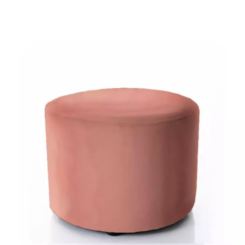 Pouf Rond En Velours 43 X 32 Cm Rose Antique Delta
