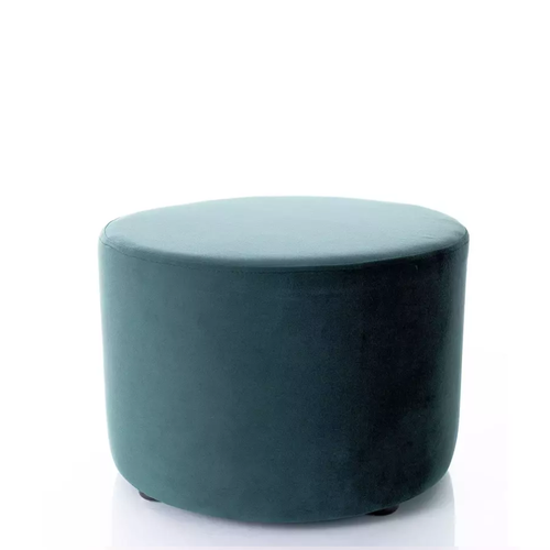 Pouf Rond En Velours 43 X 32 Cm Vert Delta