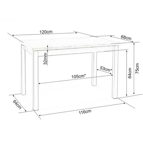 Table De Salle à Manger De 120 Cm Blanche Mat Rectangulaire Malice