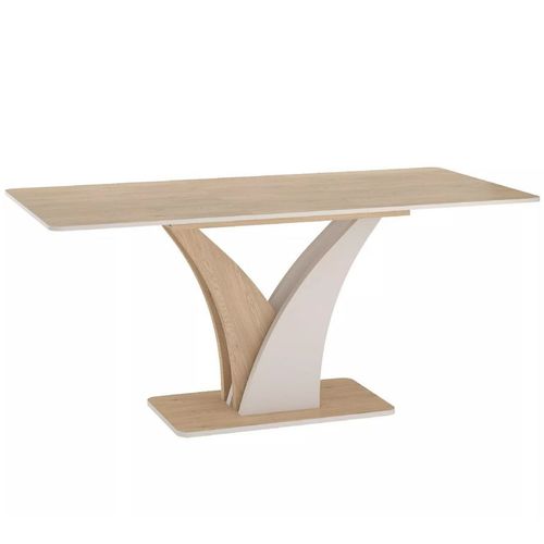 Table Extensible Design 8 Pers Bois Clair Cachemire 160 Cm Artemisz