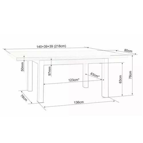 Table Extensible 10 Pers Chêne Et Cachemire 218 Cm Modernaz