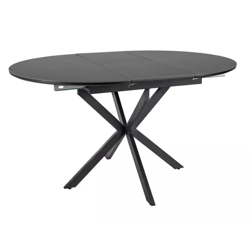 Table Ronde Extensible Céramique Noire 6 Personnes Pied Métal Milanoz3