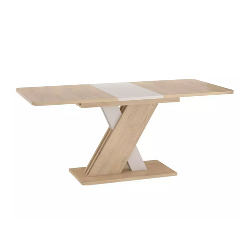 Table Extensible Design Pied X Bois Et Beige 140 / 180 X 85 Cm Zest
