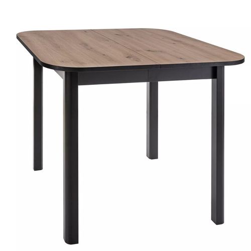 Table Carrée Extensible 6 Personnes Chêne Artisanal Et Noir Novellaz2