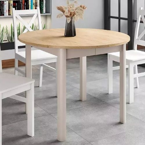 Table Ronde Extensible 8 Personnes Chêne Cachemire Novellaz1