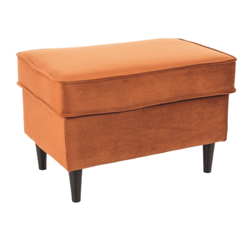 Pouf Design Velours Cannelle Et Wengé Havo