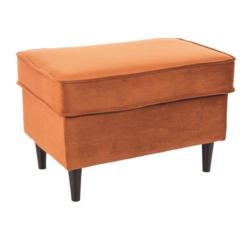 Pouf Design Velours Cannelle Et Wengé Havo