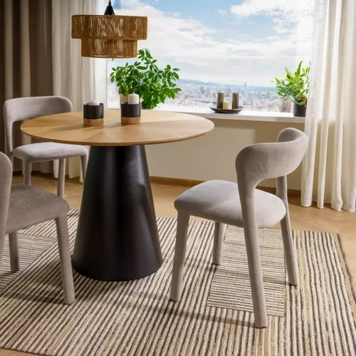 Chaise Design En Tissu Beige Entièrement Recouverte, Assise Moelleuse Vinio