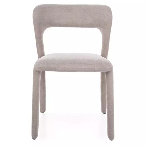 Chaise Design En Tissu Beige Entièrement Recouverte, Assise Moelleuse Vinio