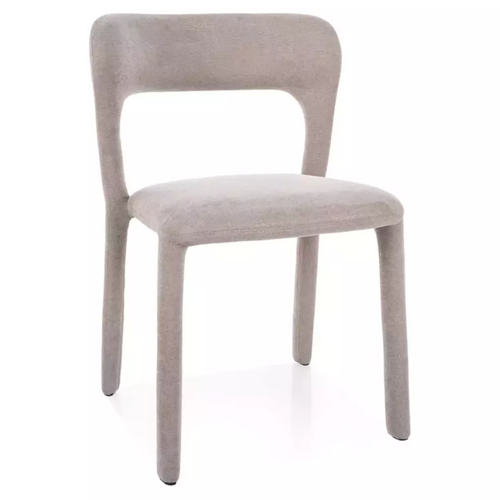 Chaise Design En Tissu Beige Entièrement Recouverte, Assise Moelleuse Vinio