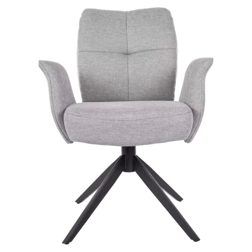 Chaise Pivotante En Tissu Gris Avec Retour Automatique Et Ressorts Ensachés Lopazy