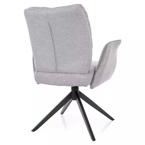 Chaise Pivotante En Tissu Gris Avec Retour Automatique Et Ressorts Ensachés Lopazy