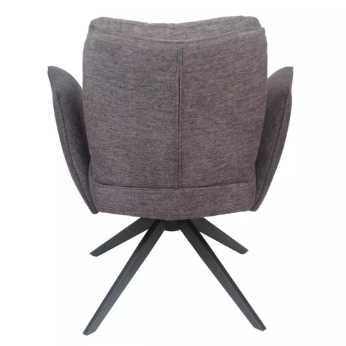 Chaise Pivotante Cappuccino Avec Accoudoirs, Piètement Noir Et Ressorts Lopazy