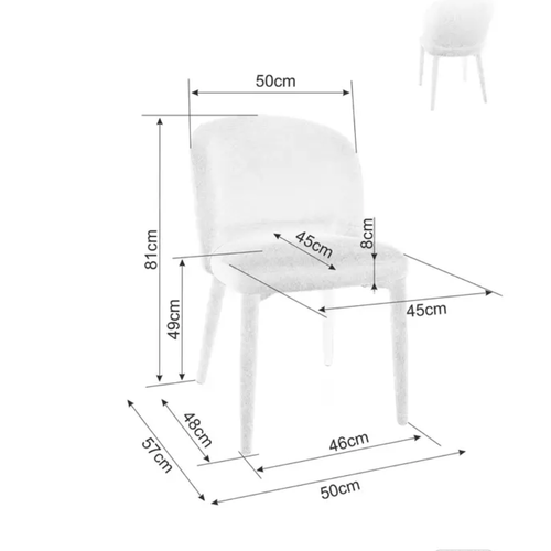 Chaise Tissu Beige Avec Cadre Assorti Confortable Toly Revêtement Complet