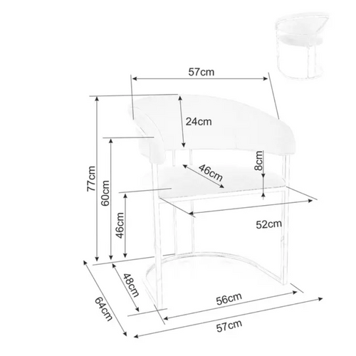 Chaise En Velours Beige Et Structure Dorée En Acier Inoxydable Élégante Toust