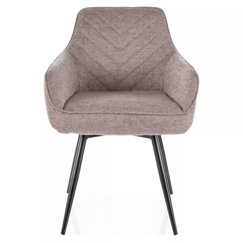 Chaise Beige Pivotante Tissu Et Métal Noir Avec Retour Automatique Solife