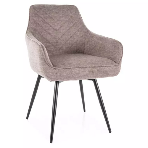 Chaise Beige Pivotante Tissu Et Métal Noir Avec Retour Automatique Solife