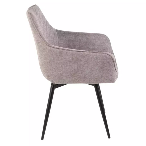 Chaise Beige Pivotante Tissu Et Métal Noir Avec Retour Automatique Solife