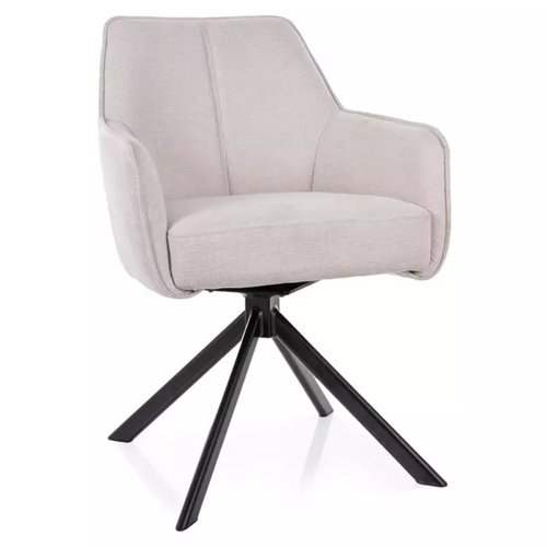 Chaise Pivotante Beige En Tissu Avec Retour Automatique Nomp