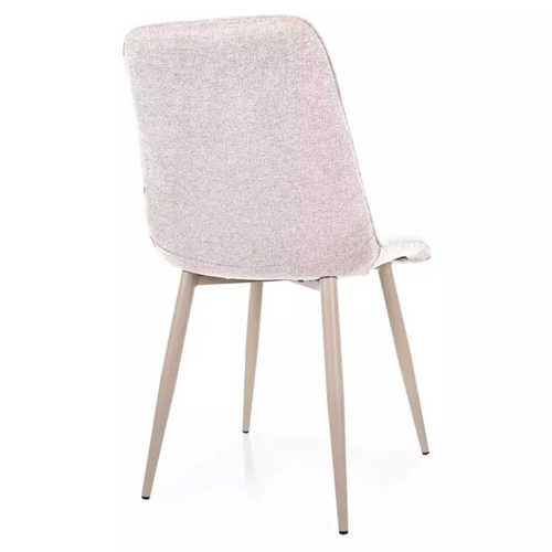 Chaise Confortable En Tissu Beige Et Structure Métal Cachemire Harriet