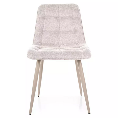 Chaise Confortable En Tissu Beige Et Structure Métal Cachemire Harriet