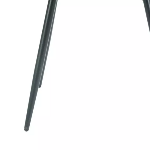 Chaise Velours Beige Pieds Métal Noir Mat Silhouette Douce Et Dossier Courbé Karoz