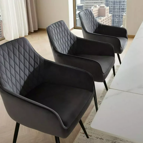 Chaise Noire En Velours Pivotante Avec Retour Automatique Et Ressorts Lotinda