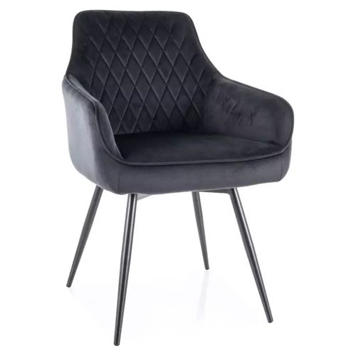 Chaise Noire En Velours Pivotante Avec Retour Automatique Et Ressorts Lotinda