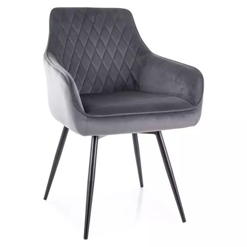 Chaise Pivotante En Velours Gris Avec Ressorts Et Retour Automatique Intégré Lotinda