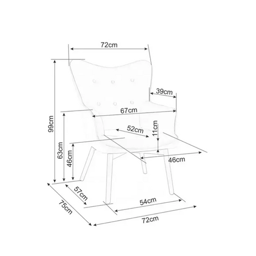 Chaise Tissu Beige Assise Rembourrée Et Pieds Bois Noir Lorinda