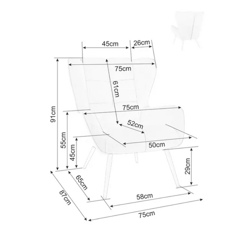 Fauteuil Velours Noir Dossier Capitonné Style Lounge Pieds Métal Noir Suite