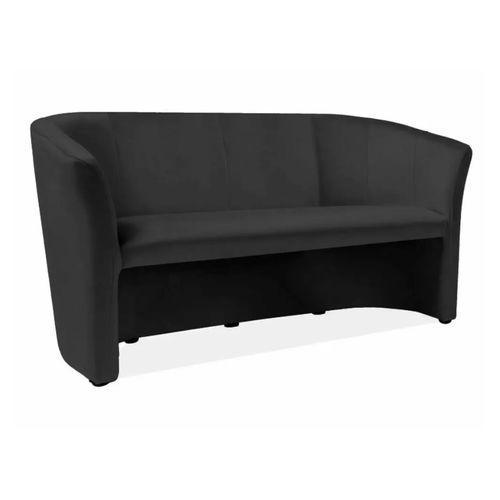 Canapé Cabriolet 3 Places Tisso Velours Noir