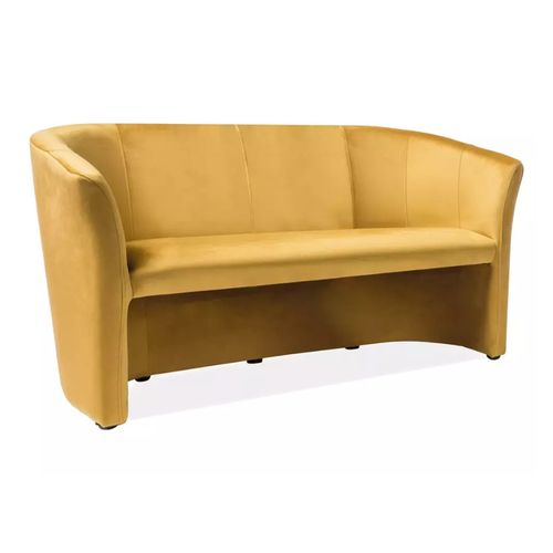 Canapé Style Cabriolet Tisso 3 Places Couleur Curry En Velours