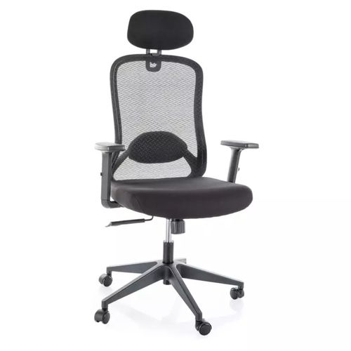 Fauteuil De Bureau Pivotant Ergonomique Noir Dossier Et Appui-tête Réglable Lore