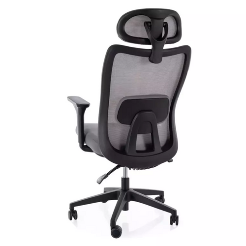 Chaise De Bureau Pivotante Ergonomique Mesh Grise Tilt Multibloc Appui-tête et Soutien Lombaire Zyla