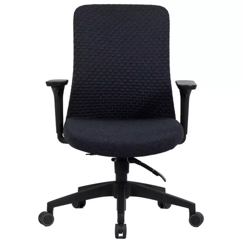 Chaise De Bureau Pivotante Ergonomique Tissu 3d Noir Tilt Multibloc Support Lombaire Réglable Son