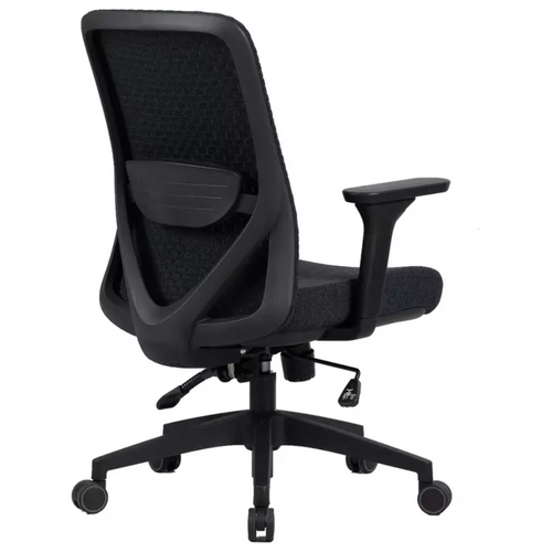 Chaise De Bureau Pivotante Ergonomique Tissu 3d Noir Tilt Multibloc Support Lombaire Réglable Son