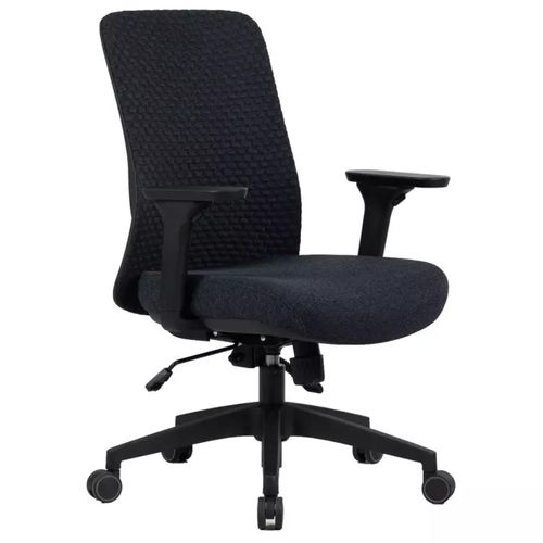 Chaise De Bureau Pivotante Ergonomique Tissu 3d Noir Tilt Multibloc Support Lombaire Réglable Son