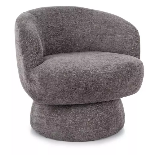 Fauteuil Mira En Tissu Gris Au Look Moderne Et Pivotant à 360°